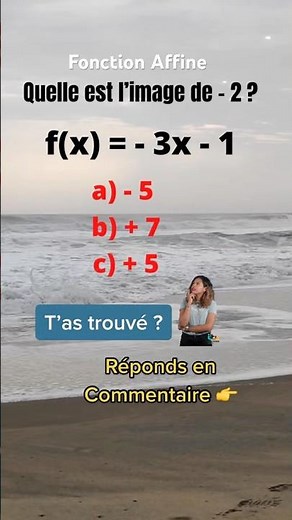 Les Fonctions - Image d’un nombre #math #quizchallenge #fonction