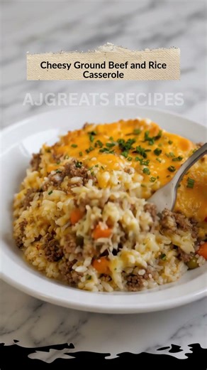Cheesy Ground Beef and Rice Casserole