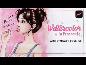 Procreate Watercolor Tutorial - Painting With ONLY Standard Brushes