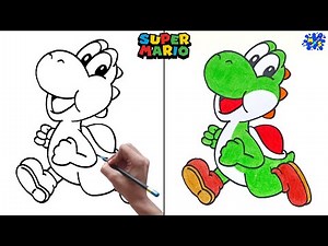 How to Draw Yoshi Easy Step by Step || Super Mario