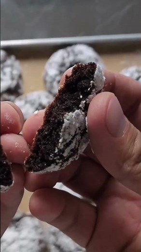 Fudgy chocolate crinkle cookies—cracked on the outside, soft and gooey inside #FudgyCookies