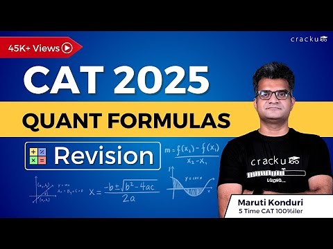 CAT 2025 Quant Formula Revision by Maruti sir | CAT Formulas Revision | CAT QA Formulas