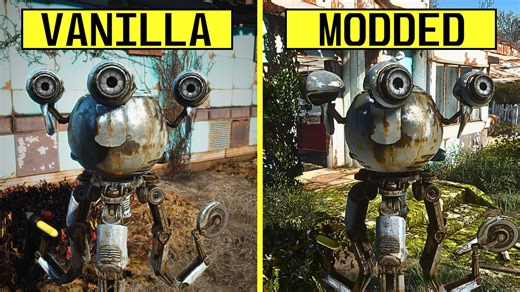 Fallout 4 Vanilla vs 120 Graphics Mod List PC RTX 4080 4K Ultra 显卡比较