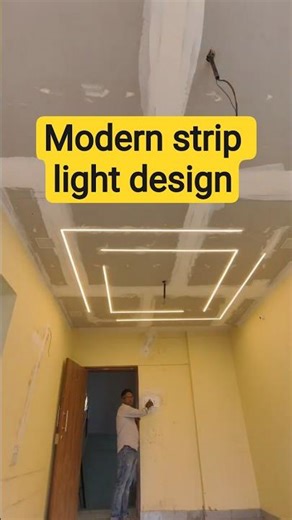 Modern Living Room Profile Lighting Design 2024 | False Ceiling LED Strip Light #short #shortsfeed