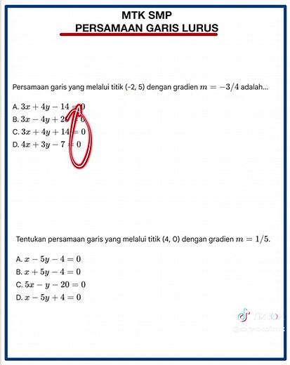 Persamaan Garis Lurus dalam Matematika SMP
