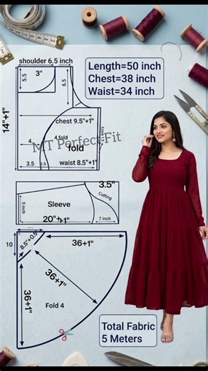 How to Draft a 38 Size Frock | Simple Cutting Method #shorts #shortsfeed #youtubeshorts