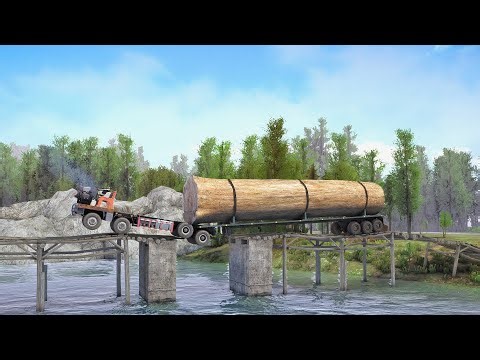 Dangerous heavy logging tractor operating skills!