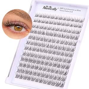 Natural Lash Clusters DIY Eyelash Extension Wispy 144 Pcs Individual Cluster Lashes Extension at Home C-curly 9-11MM Eyelash Cluster Faux Mink False Lashes by Newcally