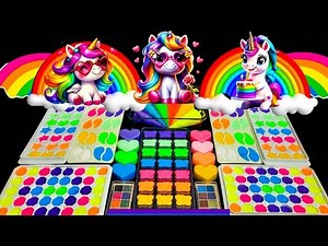 How to make rainbow Slime ǀ Mixing too many things into clear slime