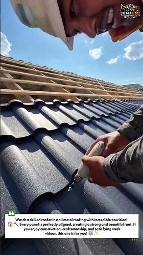 Perfect Metal Roof Installation #Roofing #Construction #Satisfying