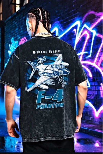 For aviation history lovers ✈️ the F-4 Phantom graphic tee brings vintage military jet vibes with soft cotton comfort and street-ready style. #F4Phantom #AviationFans #VintageStyle #StreetwearFashion #GraphicTee.
