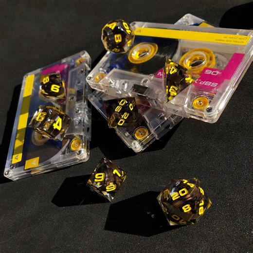 Mixtape Dice – Made From Cassette Tape, Sharp Edged Resin RPG Dnd Dice Set - Etsy