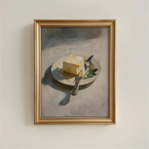 Vintage Butter Print: Farmhouse Wall Art, Antique French Kitchen Art, Butter Painting Neutral Rustic Kitchen Wall Decor (digital Download) - Etsy