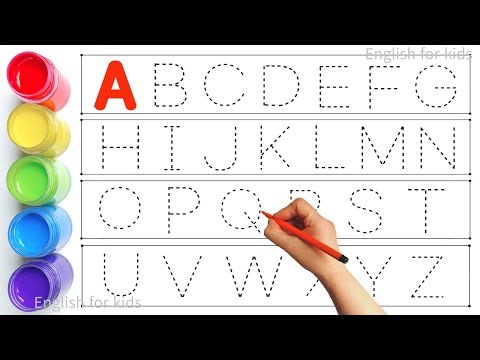 Alphabet, ABC song, ABCD, A to Z, Kids rhymes, collection for writing along dotted lines for toddler