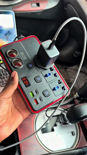 Car Power Inverter – Multi-Port Power Station ⚡ Key Features: * 60W continuous AC output * 200W peak power * Converts 12V/24V DC vehicle power to AC output * 3 universal AC outlets * 2 cigarette lighter sockets * USB-A fast charging port: up to 18W (5V/3A, 9V/2A, 12V/1.5A) * USB-C PD fast charging port: up to 30W (5V/3A, 60W9V/3A, 12V/2.5A) * Additional USB-A & USB-C ports (5V/2.4A) * Individual ON/OFF switches for power control * Low-voltage shutdown protection (9V) * High-voltage protection (2