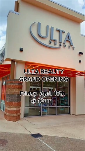 🤩 ULTA BEAUTY IS CELEBRATING THEIR GRAND OPENING TOMORROW, FRIDAY APRIL 18 AT 10AM!🤩 All shoppers will receive 20% off any qualifying purchase in store.* *Valid grand opening weekend only. Includes luxury brands and fragrances. ____________________________________________________________________________________ ¡ULTA BEAUTY CELEBRA SU GRAN APERTURA MAÑANA 18 DE ABRIL A LAS 10 AM!! Todos los compradores recibirán un 20 % de descuento en cualquier compra que cumpla los requisitos en la tienda.* 