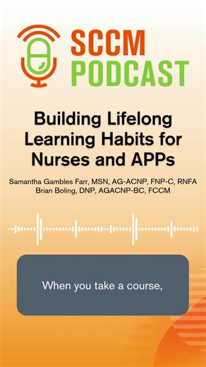 Explore how self-directed learning can supplement formal education and foster professional growth for nurses and APPs in critical care. Learn strategies for identifying credible educational resources, maintaining a work-life balance while pursuing lifelong learning, and more. Listen now: sccm.org/pod556 #SCCM | Society of Critical Care Medicine (SCCM) | Facebook