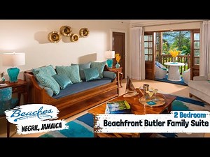 Tropical Beachfront 2BR Grand Butler Family Suite | Beaches Negril, Jamaica | Room Tour & Review 4K
