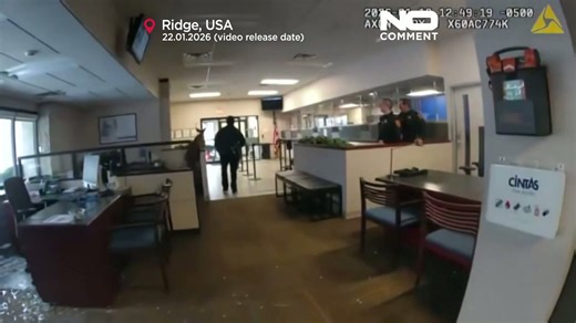 Video shows deer crashes through bank window, triggering alarm