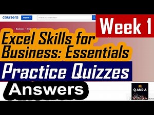 Coursera| Excel Skills for Business: Essentials| Practice Quiz/Answers/Solutions| Week 1