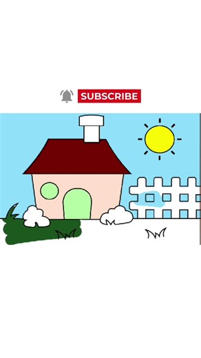 how to colour #house easy drawing| step-by-step tutorials #drawingideas @HappyWithMoumita99