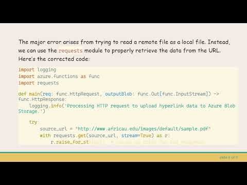 How to Upload Hyperlink Data to Azure Storage using Azure Functions