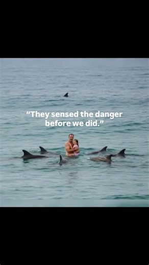 Rob Howens and his daughter thought they were just having a calm swim off New Zealand’s North Island, when a pod of dolphins suddenly surrounded them. Not playfully. Not randomly. Intentionally. They wouldn’t let them swim away, gently herding them back every time they tried. And then the truth appeared a nearly three meter great white shark moving toward them. What fascinates psychologists and ethologists about moments like this isn’t just the heroism. It’s the intelligence behind it. Dolphins 