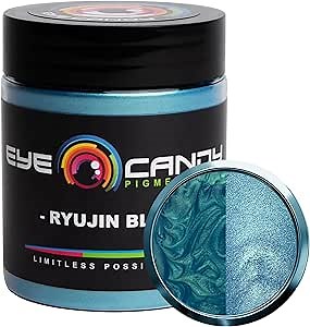 Eye Candy Pigments Premium Blue Mica Powder - Ryujin Blue (25gr) - for Epoxy, Resin, Soap, Paint, Woodworking, Acrylic Pouring, Bath Bombs, Fishing Lures - DIY Arts and Crafts Additive