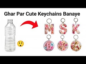 How to make Keychain from waste materials /Homemade glass keychain/DIY gift Keychain