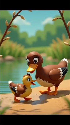 Cinematic Clay Animation | Ducklings Follow Their Mother by a Tranquil Pond