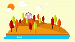 Transition from Summer to Fall flat design animation