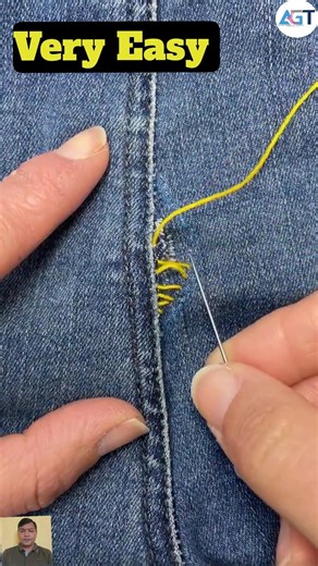 how to repair jeans | sewing tips and tricks | beginner sewing tutorials | diy sewing #youtubeshorts