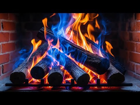Tranquil Blue Hearth – 12H Fireplace with Mesmerizing Crackles for Sleep, Study & Peace