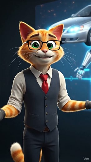 ai cat robot #animatedanimal #cartoon #cat #funny #robot