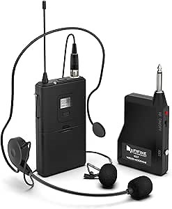 FIFINE Wireless Microphone System, Wireless Microphone set with Headset and Lavalier Lapel Mics, Beltpack Transmitter and Receiver,Ideal for Teaching, Preaching and Public Speaking Applications-K037B