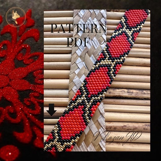 Snake Skin Peyote Bracelet Pattern PDF | Miyuki Delica 11/0 Seed Bead Tutorial | Instant Download - Etsy