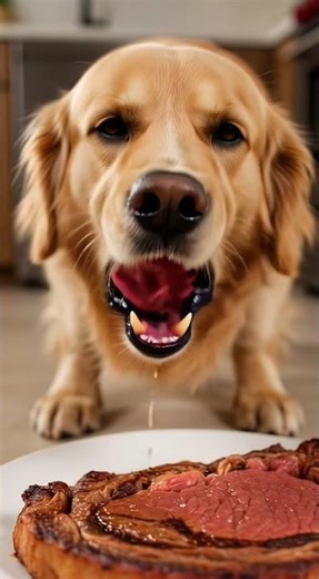 One Got a Steak The Other Got THIS 12#goldenretriever #petshub #puppy #petsempire #cute #pets #funny