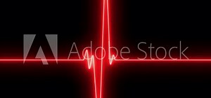Neon heartbeat flatline. Seamlessly looping animation. EKG heart rate display screen medical research. Pulse trace red line. Motion Animation. Video available in 4K FullHD and HD render footage.