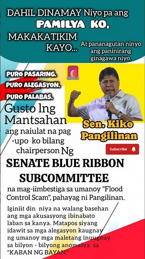 Kiko Pangilinan, Pinabulaanan ang mga Akusasyon Laban sa Kanya
