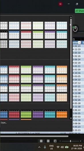 Table design Microsoft Excel tutorials | Excel Beginners