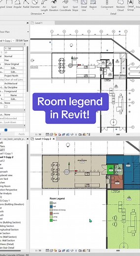 Room legend in Revit. @Lel’s Revit Lab Revit tutorials beginners Revi...