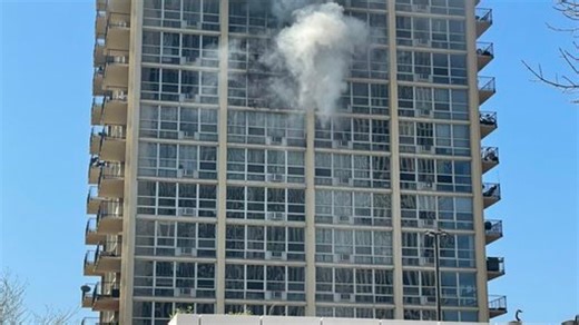 Chicago Fire Department Respond to High-Rise Apartment Fire in South Shore