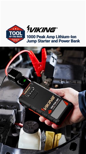 The VIKING 1000 Peak Amp Lithium-Ion Jump Starter and Power Bank will jump start vehicles up to 3.5L gas or 2.4L diesel engines up to 30 times per charge. | Harbor Freight | Facebook