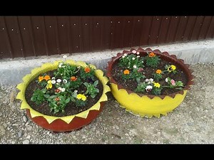 How to make a flower pot from an old car tire