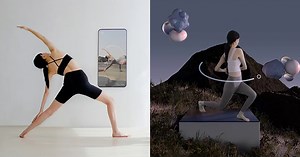 the 'merge' smart fitness mirror creates a virtual world to work out in