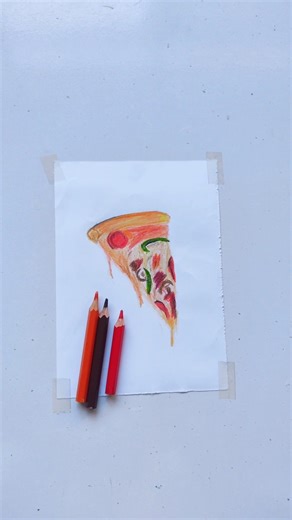 Pizza 🍕 Colour Pencil Drawing #drawing #shorts