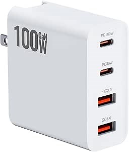 Drone Power Adapter,100W GaN Charger 4-Port, Dual PD (100W/30W) and QC3.0 Port Fast Charger,for DJI Flip, DJI Avata 2,DJI NEO,Air 3S,Air 3,Mini 2,Mini 3 Pro,Mini 4 Pro,Air 2s,Drone Accessories