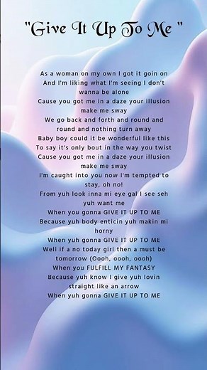 Sean Paul - (When You Gonna) Give It Up to Me (Lyrics) #shorts #lyrics