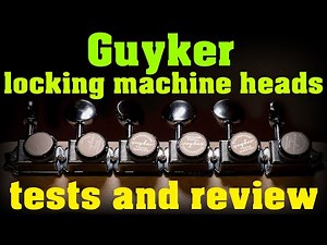 Guyker GK-55NSP-IV vintage style inline guitar locking machine heads installation, tests and review