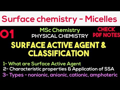 Surface active agents - Characters + Properties + Application + Types •Msc SURFACE CHEMISTRY•